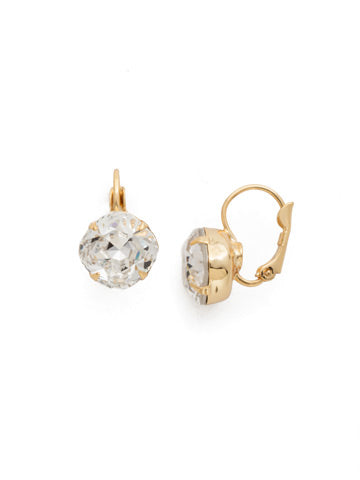 Sorrelli Cushion Cut French Wire Earrings Bright Gold Crystal - Gabrielle's Biloxi