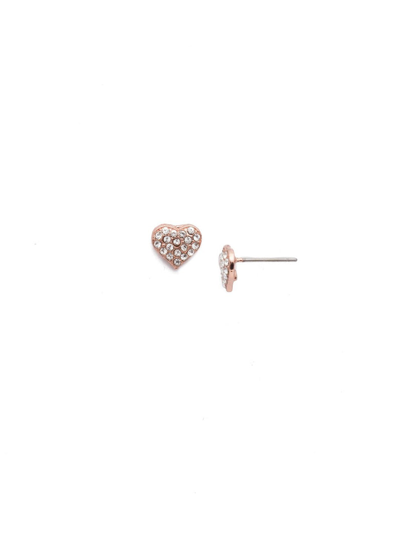 Sorrelli Mini Pave Heart Stud Earrings - Gabrielle&