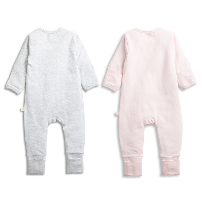 Tiny TwigAYR 2Pack Long Sleeve Zipsuit Soft Pink - Gabrielle&