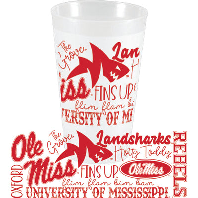 Ole Miss Traditions Frosted Cups - Red - Gabrielle's Biloxi