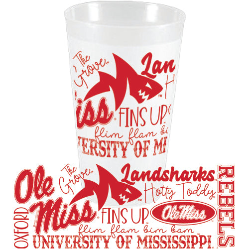 Ole Miss Traditions Frosted Cups - Red - Gabrielle&