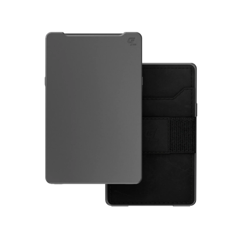 Groove Wallet - Gun Metal - Black Leather - Gabrielle's Biloxi