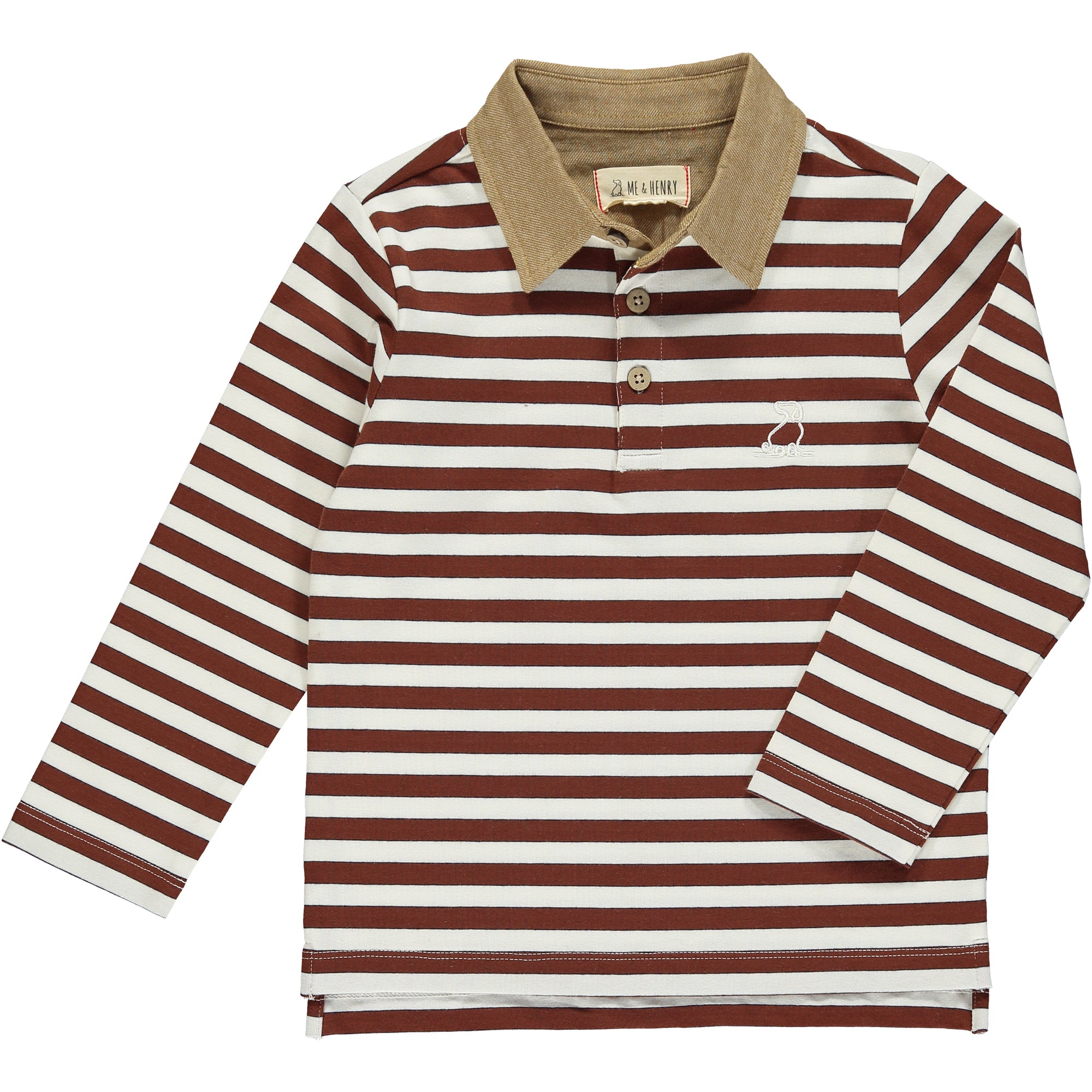 Me & Henry Waverly Polo Brown Stripe - Gabrielle's Biloxi