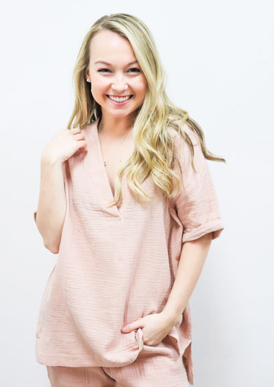 LBLOX Gauze Top Mauve - Gabrielle's Biloxi