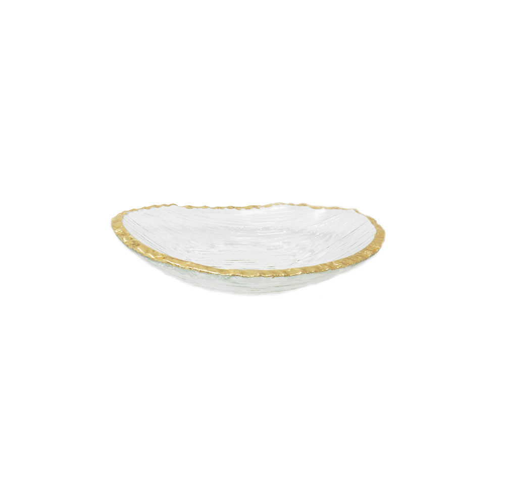 Crystal Oval Bowl with Gold Edge Small - Gabrielle's Biloxi