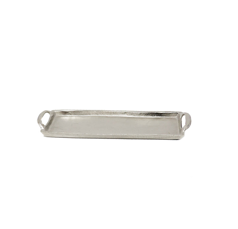 Rectangular Aluminum Tray - Silver Nickel 14" - Gabrielle&