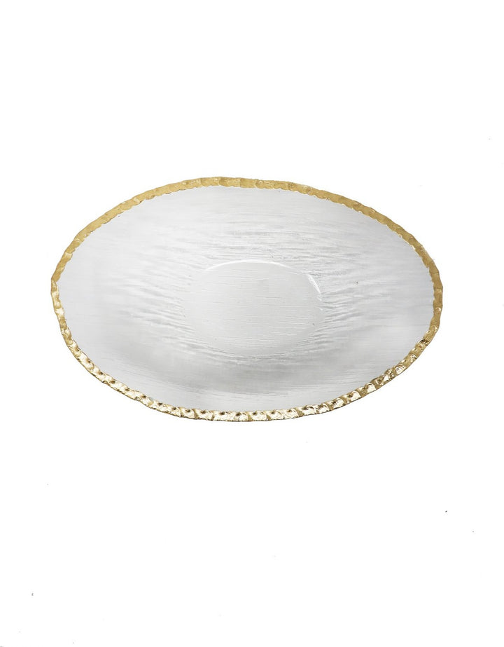 Crystal Oval Bowl with Gold Edge Large - Gabrielle's Biloxi