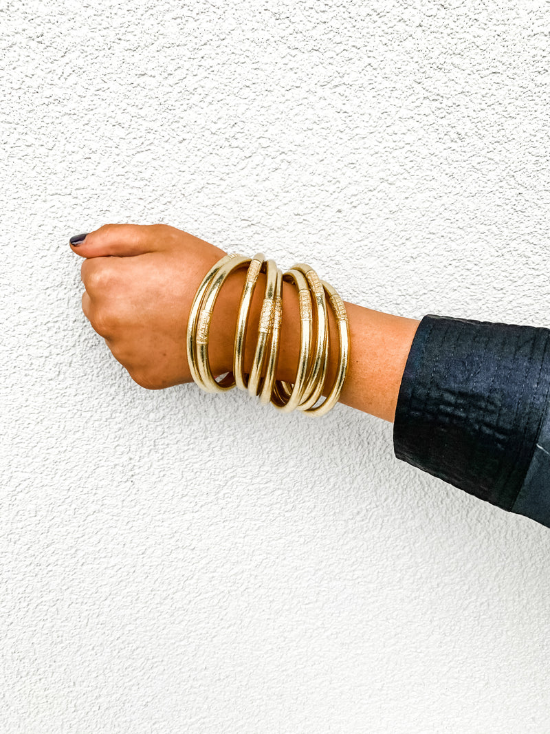 BuDhaGirl Gold All Weather Bangles - Gabrielle&