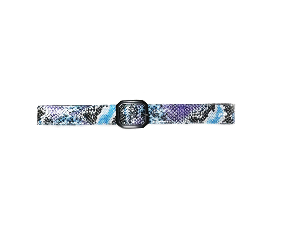 JJ Winters Kylie Tropical Blue Snake Belt - Gabrielle's Biloxi