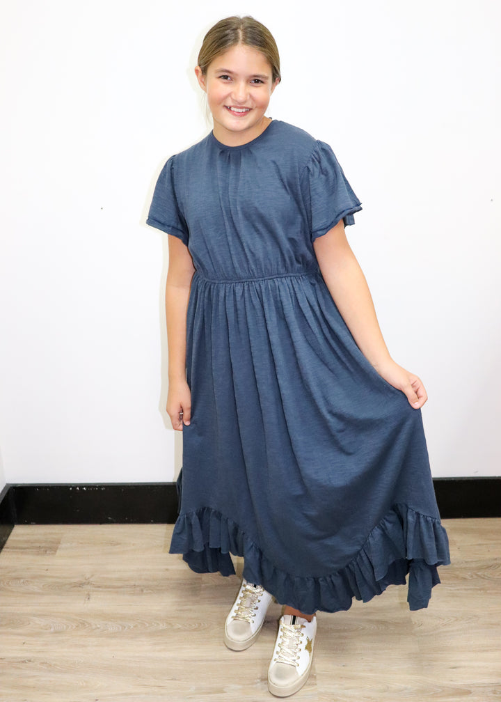 Girls Chelsea Ruffle Hem Midi Dress - Gabrielle's Biloxi