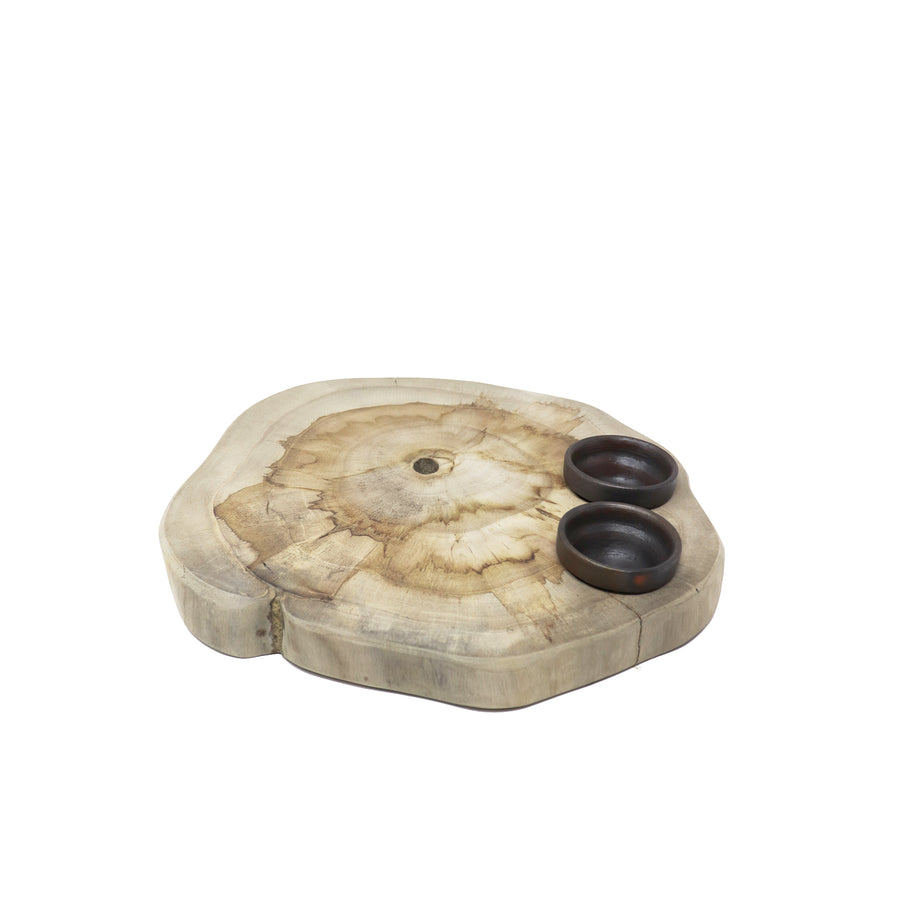 Bali Teak Root Serving Board w/Condiment Bowls - Gabrielle's Biloxi