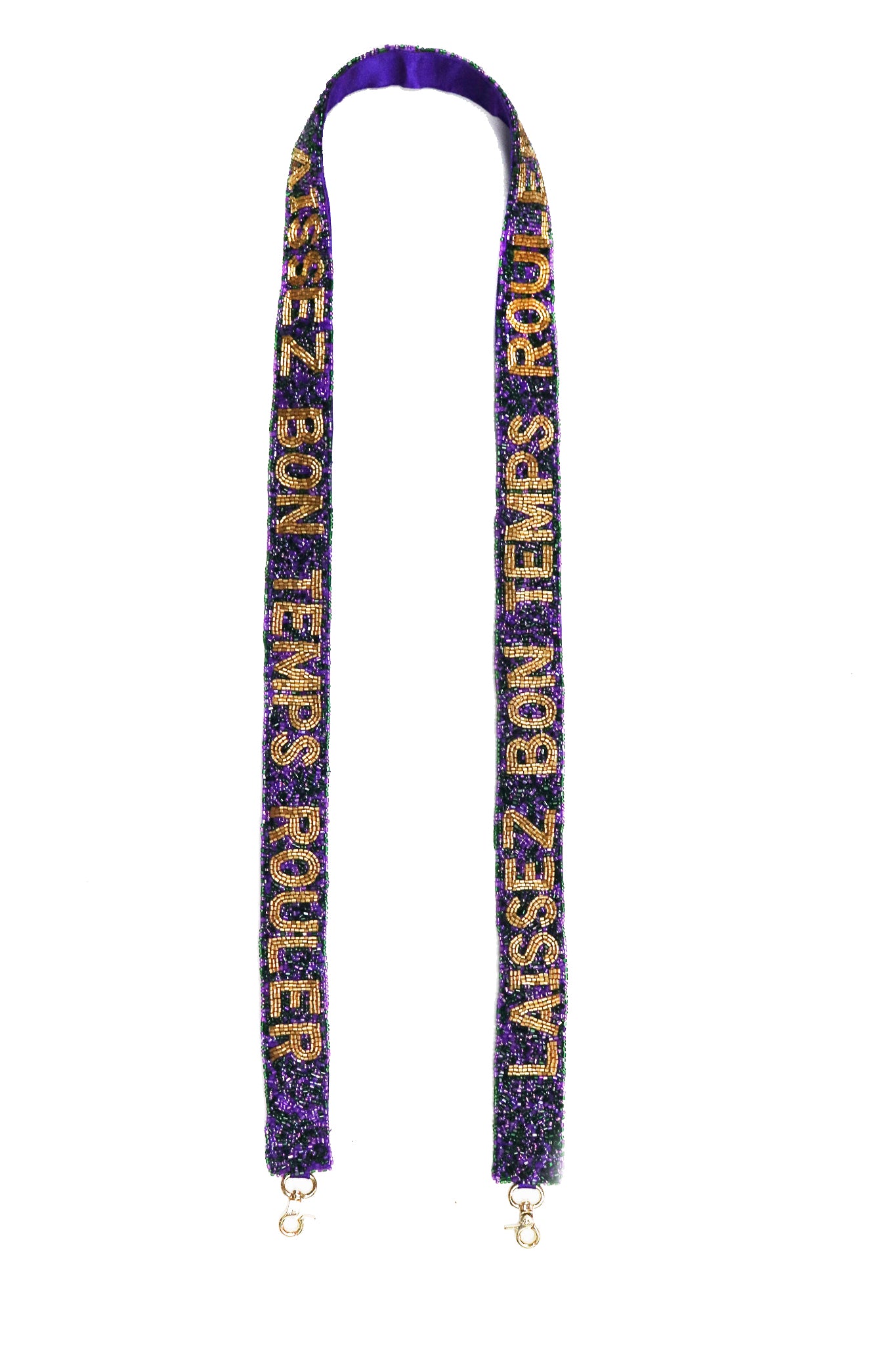 Laissez Bon Temps Rouler Beaded Strap Purple / Green - Gabrielle's Biloxi