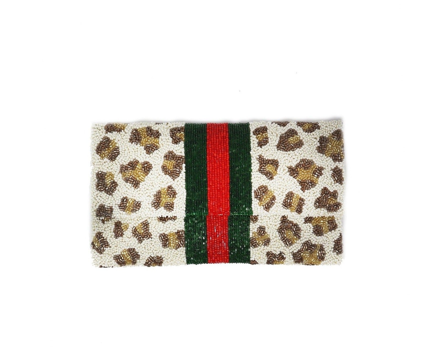 Beaded Clutch - Leopard w/ Stripe - Gabrielle's Biloxi
