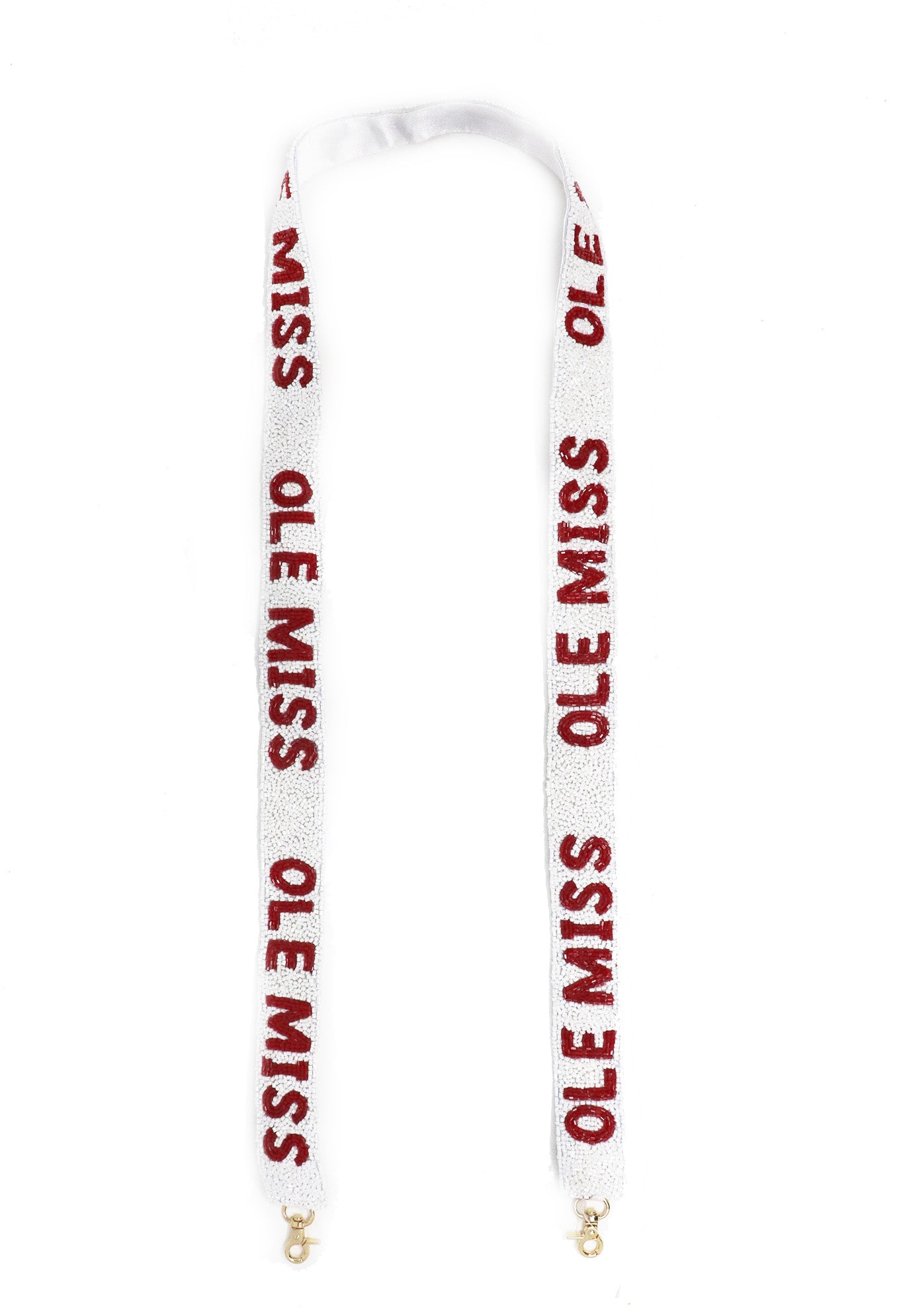 OLE MISS Beaded Strap - White - Gabrielle's Biloxi