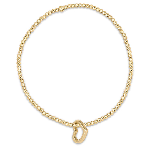 ENewton egirl Classic 2mm Bead Bracelet - Love Gold Charm - Gabrielle's Biloxi