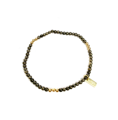 EG Karma #4 Bracelet - Pyrite + Three Gold - Gabrielle's Biloxi