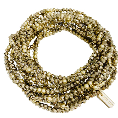 Disco Bracelet Stack in Golden Pyrite - Gabrielle's Biloxi