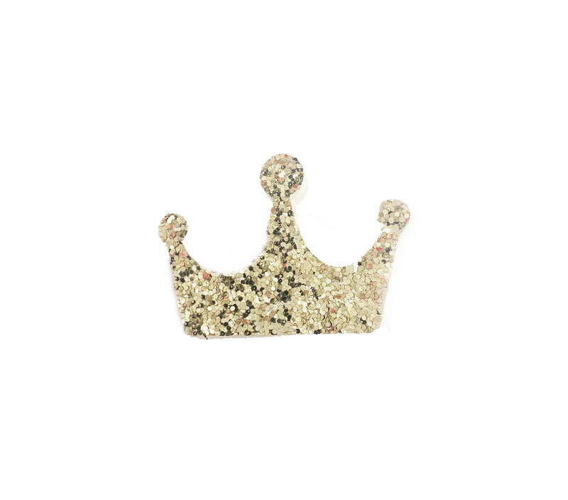 Gold Glitter Crown on Pinch Clip - Gabrielle&