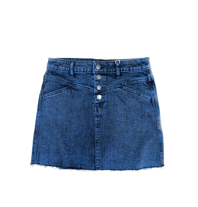 Tractr Fray Hem Mini Skirt Blue - Gabrielle's Biloxi