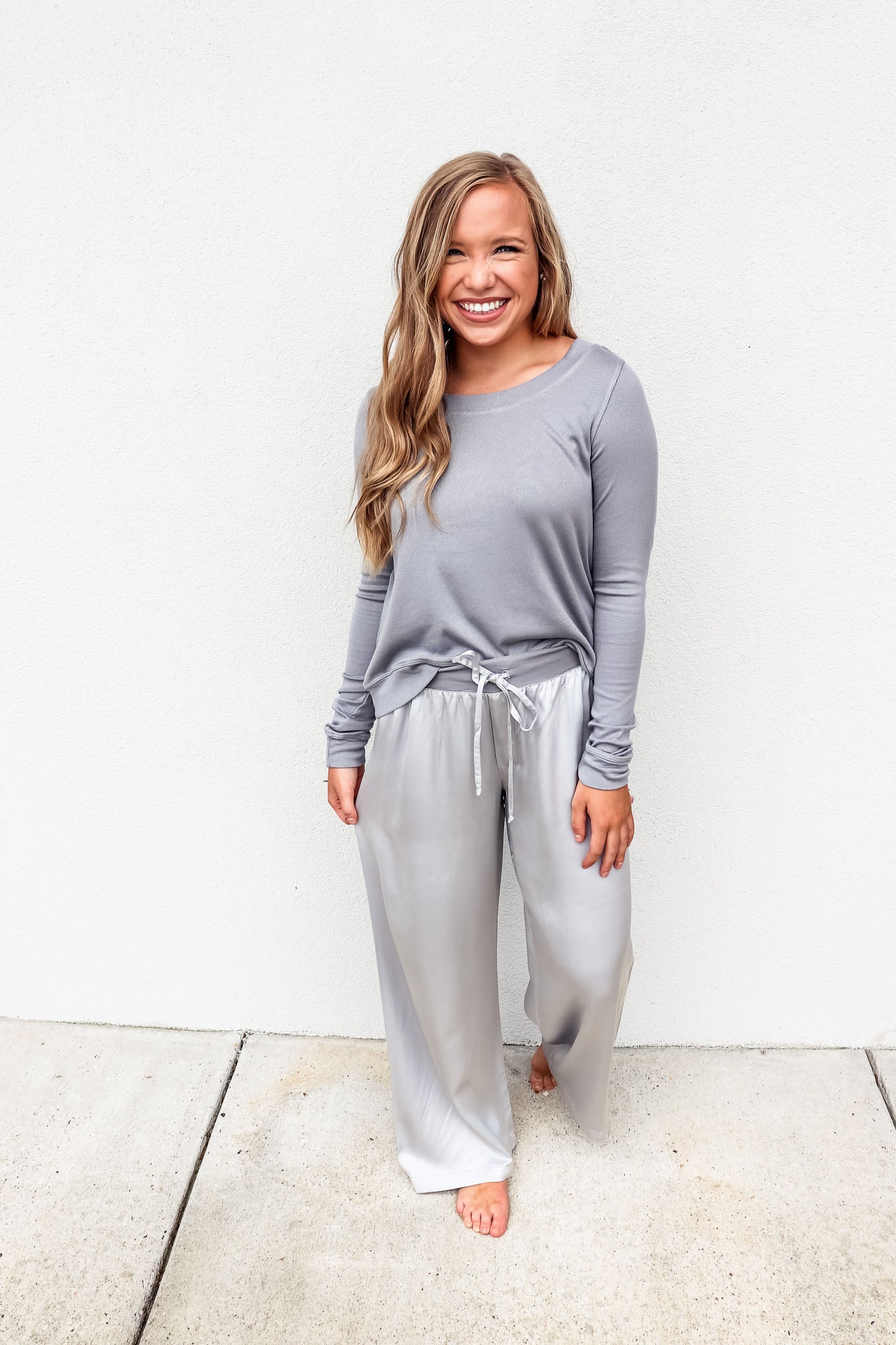 PJ Harlow Jolie Capri Satin Pant in Dark Silver - Gabrielle's Biloxi