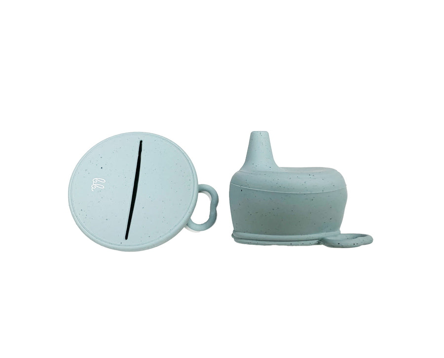 Three Hearts BB Silicone Snack & Sippy Lid Set Sea Foam - Gabrielle's Biloxi