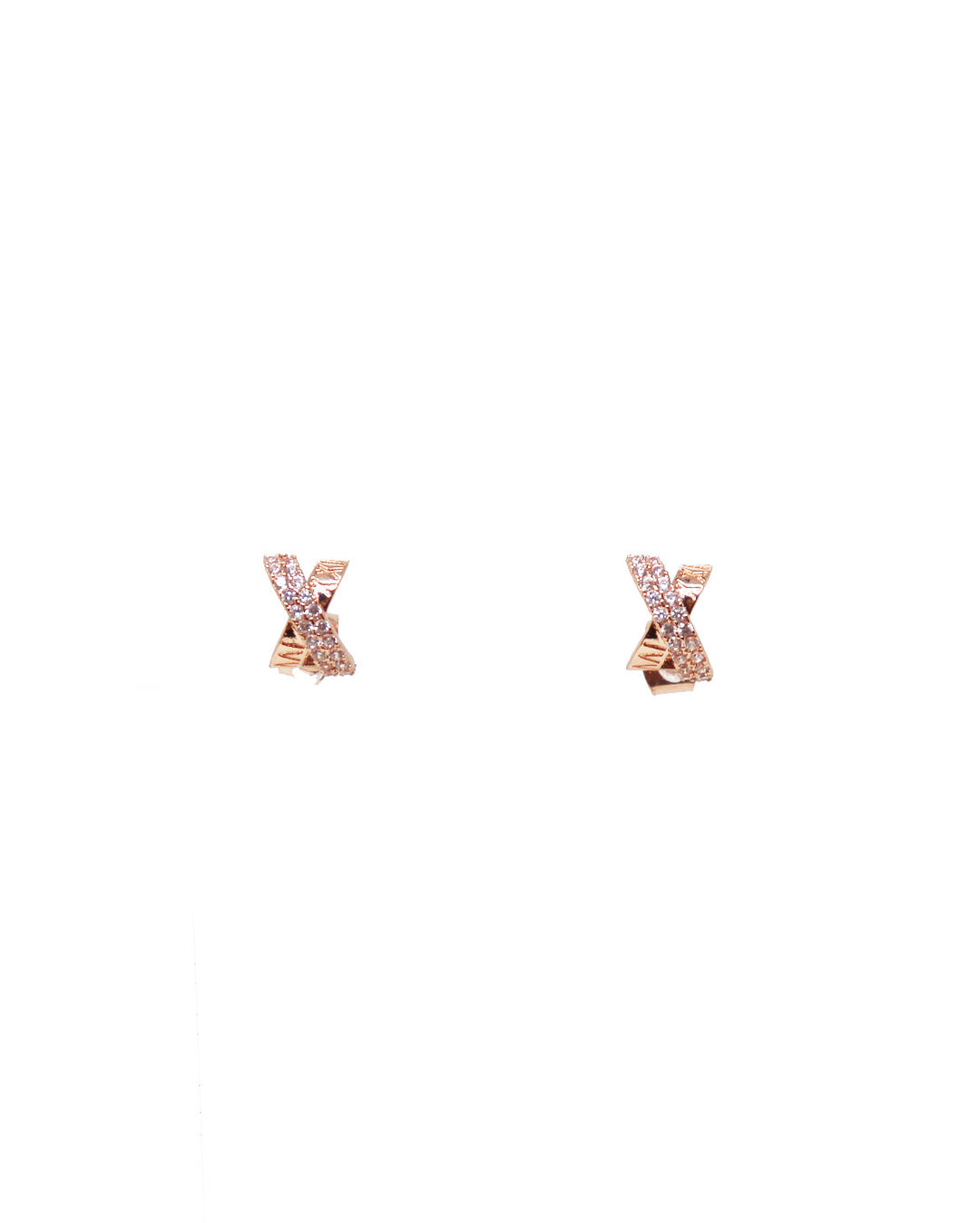 Petite Rose Gold Crisscross Stud Earrings - Gabrielle's Biloxi