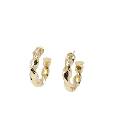 Twisted Gold Hoop Earrings - Gabrielle's Biloxi