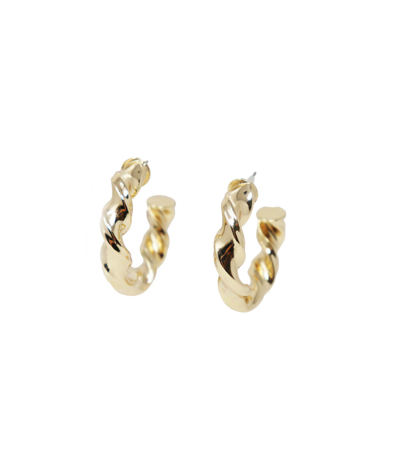 Twisted Gold Hoop Earrings - Gabrielle&