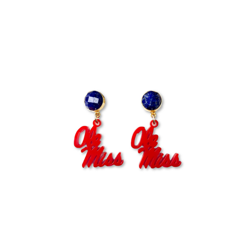 Team RLN - Ole Miss Mini Acrylic Earrings - Gabrielle&