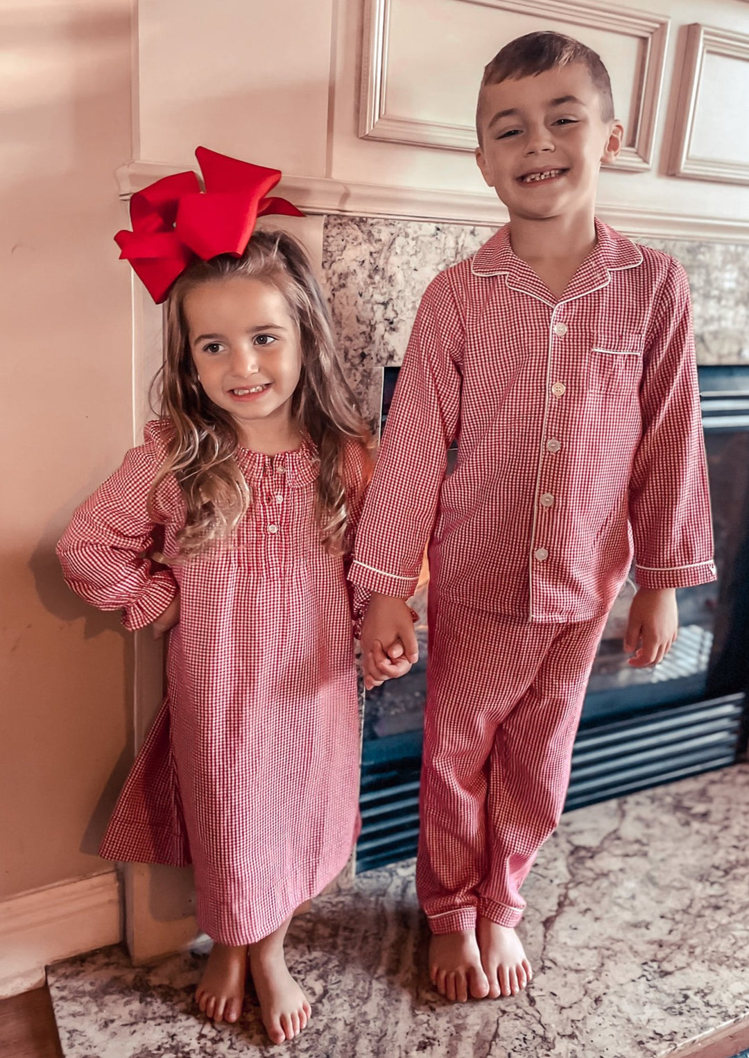 Classic Pajamas Red Mini Gingham - Gabrielle's Biloxi