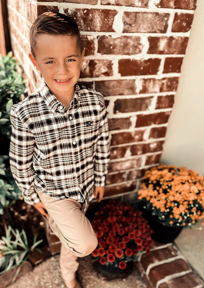 Kids Properly Tied Signature Flannel - Lodge - Gabrielle&