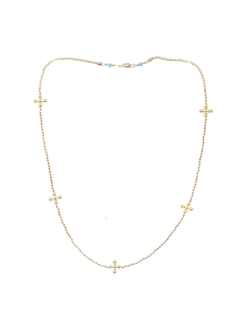 ENewton 15" Choker Signature Cross Gold Pattern 2mm - Gabrielle's Biloxi