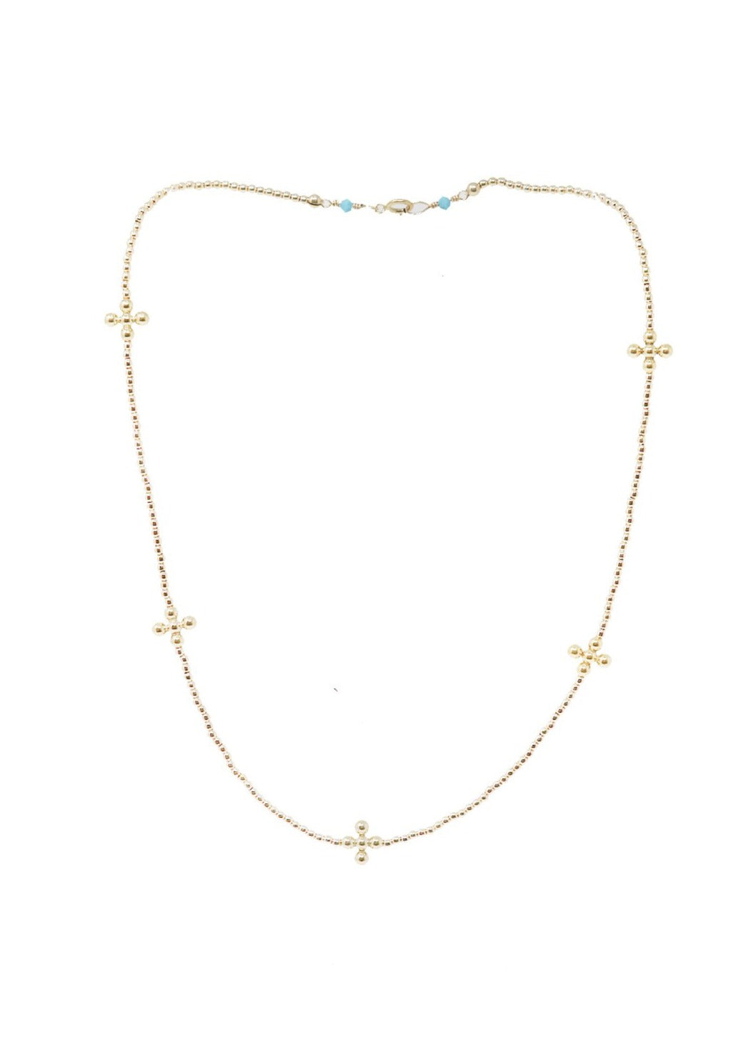 ENewton 15" Choker Signature Cross Gold Pattern 2mm - Gabrielle's Biloxi