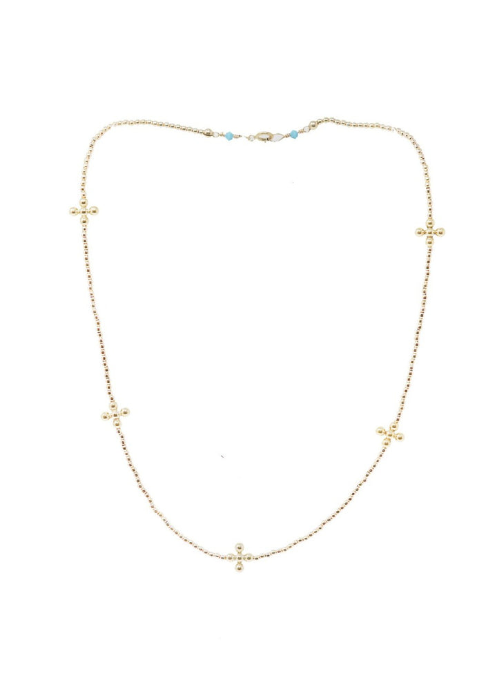 ENewton 15" Choker Signature Cross Gold Pattern 2mm - Gabrielle's Biloxi