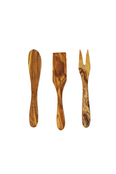 Natural OliveWood	Cheese Utensil Set of 3 - Gabrielle's Biloxi