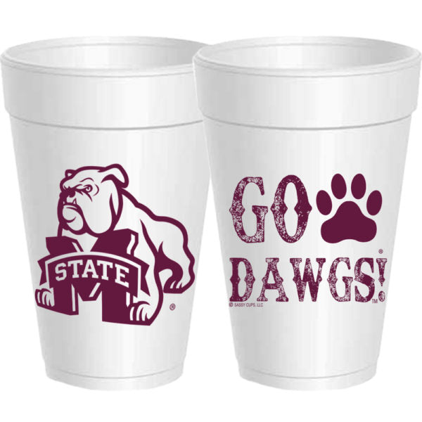 MSU Go Dawgs Styrofoam Cups - Gabrielle's Biloxi