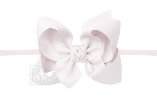 Pantyhose Headband with Signature Grosgrain Bow - Powder Pink - Gabrielle&