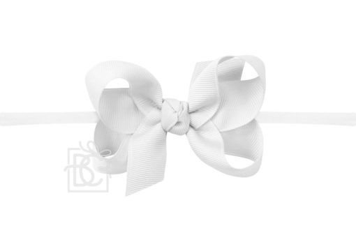 Pantyhose Headband with Signature Grosgrain Bow -  White - Gabrielle's Biloxi
