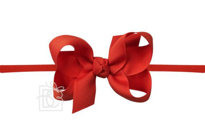 Pantyhose Headband with Signature Grosgrain Bow - Red - Gabrielle's Biloxi