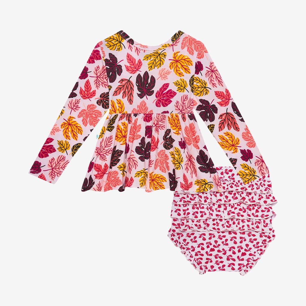 Posh Peanut Autumn-Long Sleeve Basic Peplum Top & Bloomer Set - Gabrielle's Biloxi
