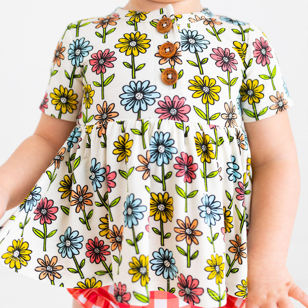 Posh Peanut Maya Lynn - Short Sleeve Henley Peplum Top & Bloomer Set - Gabrielle's Biloxi