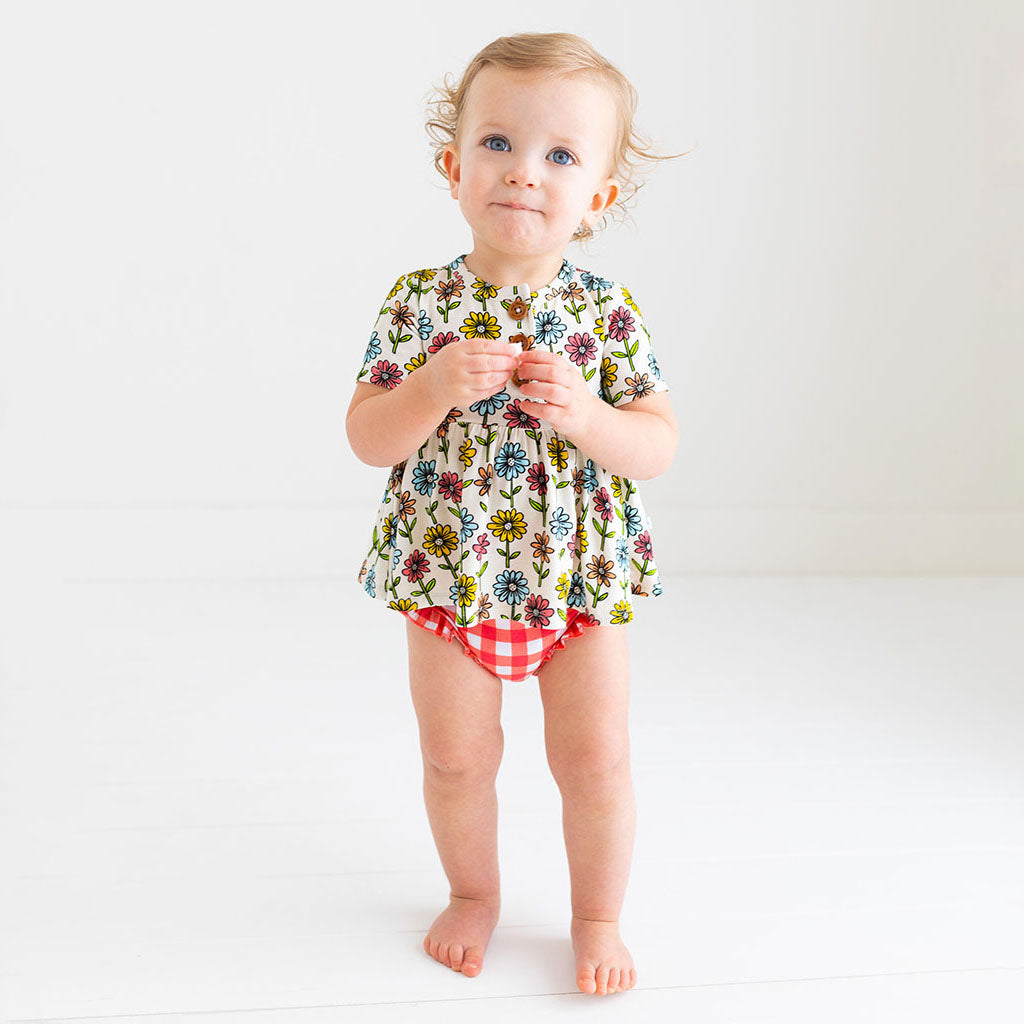 Posh Peanut Maya Lynn - Short Sleeve Henley Peplum Top & Bloomer Set - Gabrielle's Biloxi