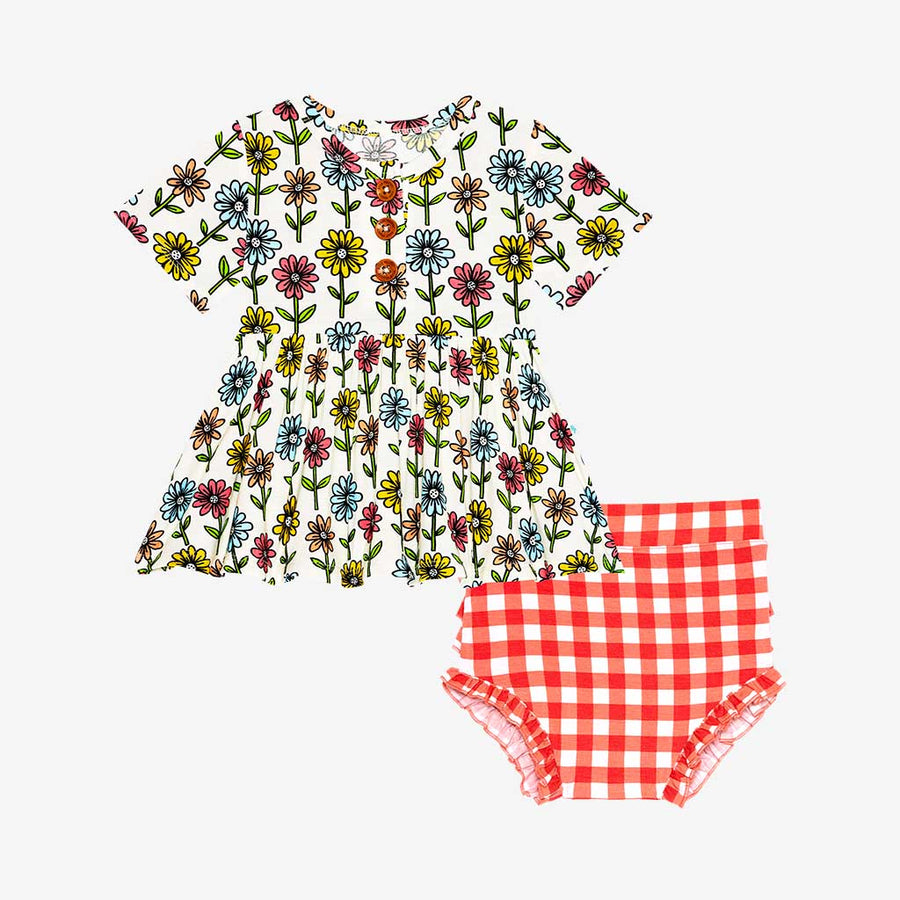 Posh Peanut Maya Lynn - Short Sleeve Henley Peplum Top & Bloomer Set - Gabrielle's Biloxi