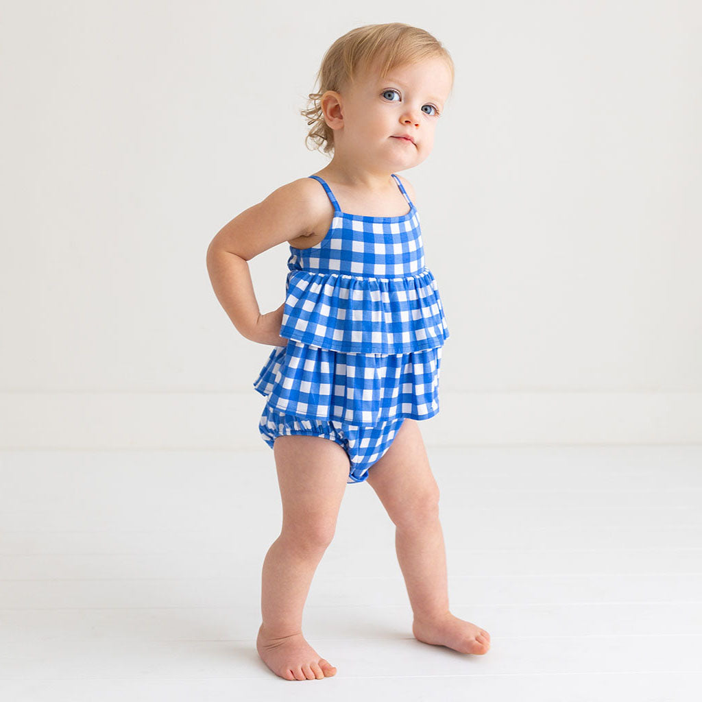 Posh Peanut Joshua Basic Ruffled Spaghetti Romper - Gabrielle's Biloxi