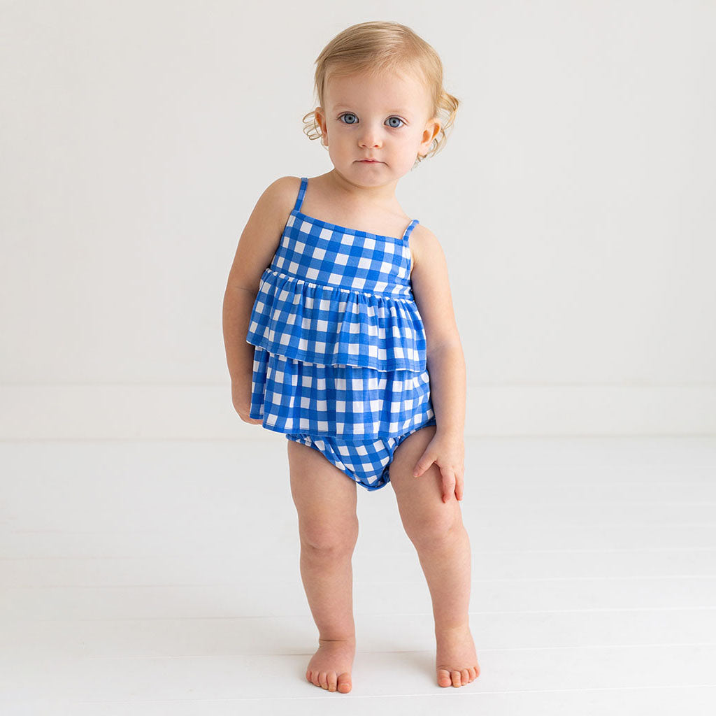 Posh Peanut Joshua Basic Ruffled Spaghetti Romper - Gabrielle's Biloxi