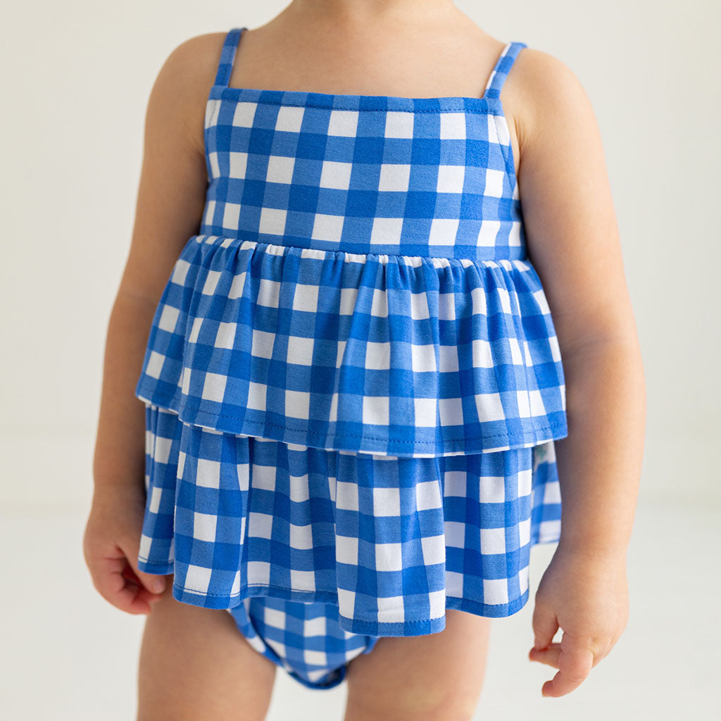 Posh Peanut Joshua Basic Ruffled Spaghetti Romper - Gabrielle's Biloxi
