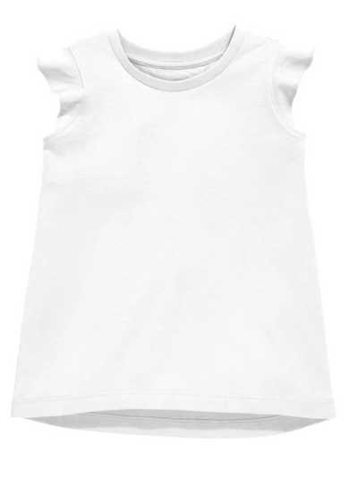 Girls Ruffle Shirt - White - Gabrielle's Biloxi