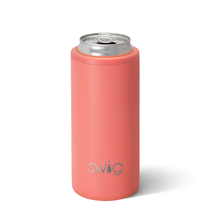 Swig 12oz Skinny Can Cooler - Matte Coral - Gabrielle&