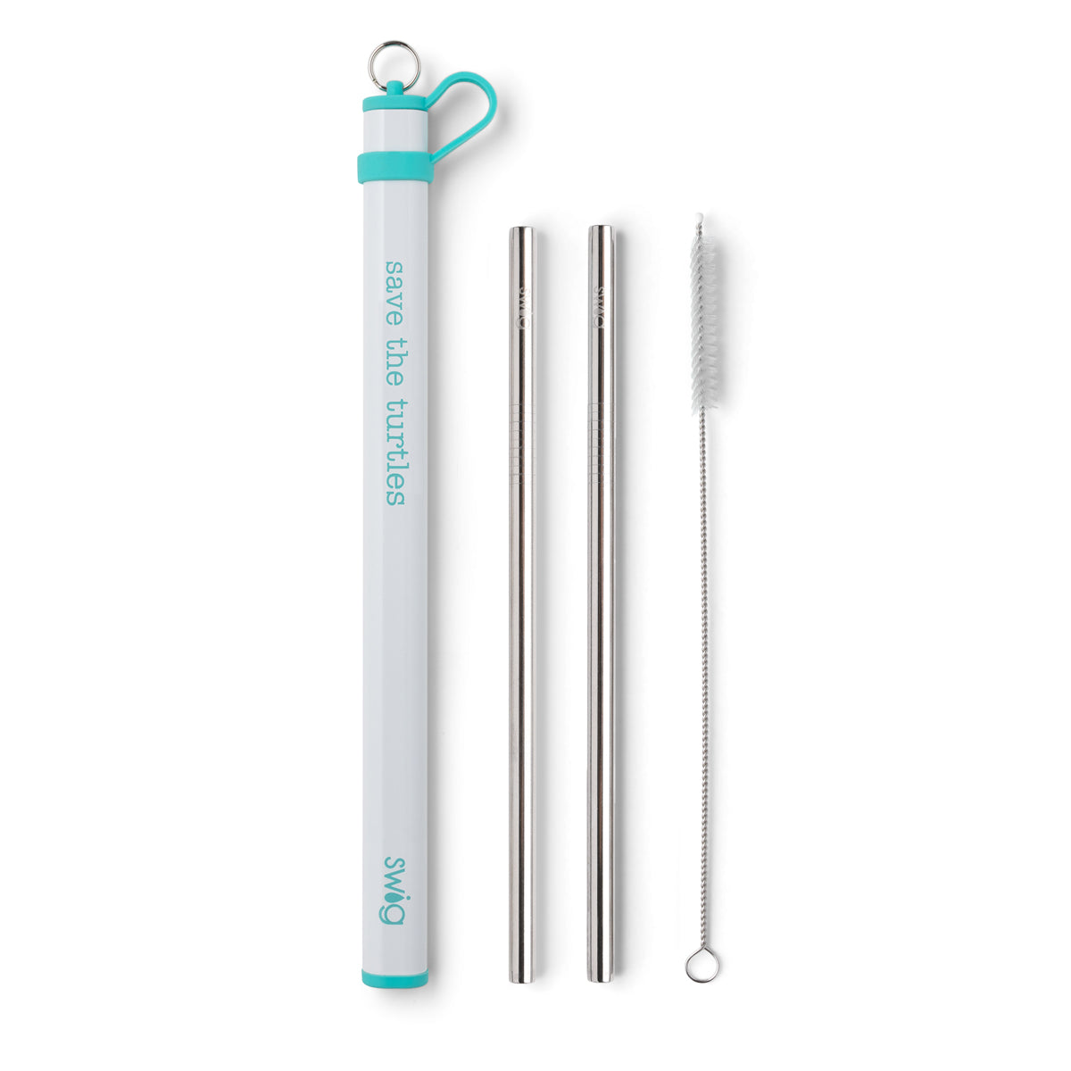 Swig Aqua Double Stainless Steel Straw Set - Gabrielle's Biloxi