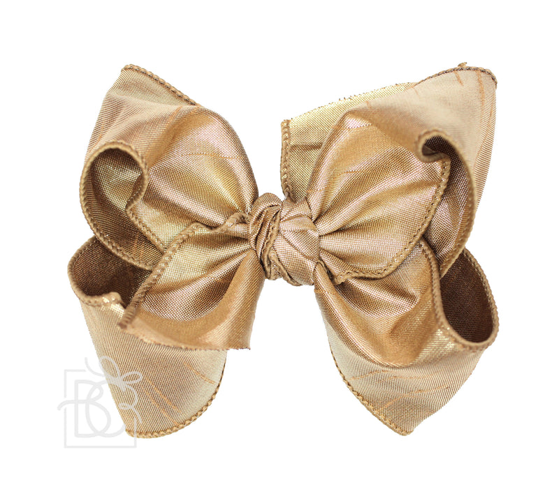 Silk Shimmer Bow on Clip - Bronze - Gabrielle&